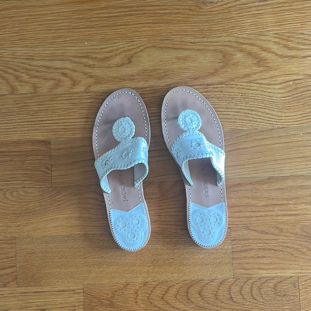 Jack Rogers White Leather Classic Sandals